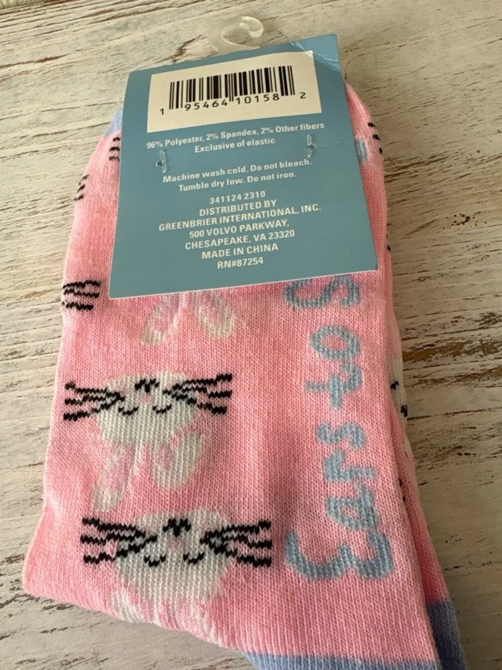 Happy Easter Bunny Crew Socks Pink & Blue Fits Shoe Sizes 5-9 Polyester Blend